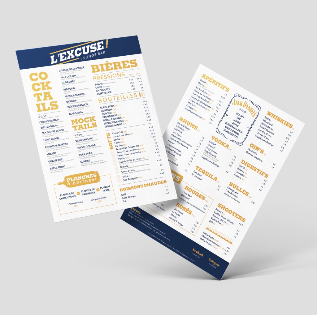 CARTE EXCUSE BAR - Citron'ad
